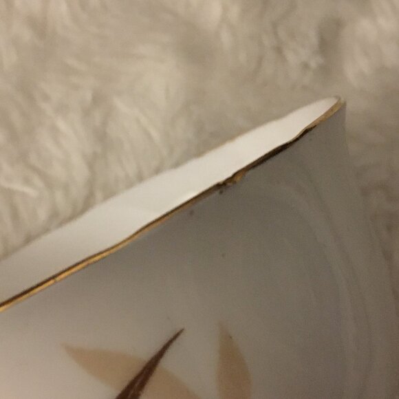 Royal Vale England White Porcelain Pink Blossoms Brown Maple Teacup & Sa… - Picture 5 of 16